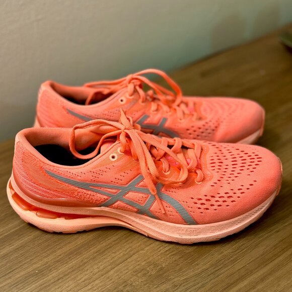 ASICS Gel Kayano 28 Running Shoes, Sun Coral, Size 8 - Picture 7 of 10